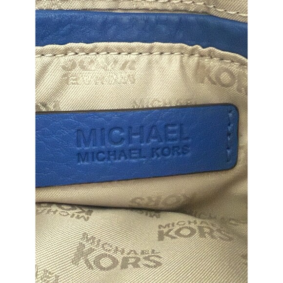 Michael Kors Fulton Limited Edition Cadet Blue Leather Wristlet Clutch - Picture 6 of 8